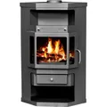 Eck-Kaminofen Victoria Panama, schwarz, dauerbrandfähig – 9kW - Schwarz
