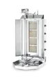 HENDI Dönergrill, Gyrosgrill, Vertikalgrill, Drehgrill, 4 Brenner, bis zu 80kg, geeignet für Erdgas, Umbausatz für Propangas enthalten, 230V, 470x550x(H)1150mm, Edelstahl