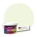 WALLCOVER hochwertige Wandfarbe für Innen | Gelb Grün Pastell | 1L für 8m² | Hochdeckende Innenfarbe (Klasse 1) in Gelbgrün Matt | Profi Qualität aus Deutschland