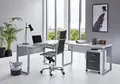 BMG-Moebel.de Büromöbel komplett Set Arbeitszimmer Office Edition in Lichtgrau/Anthrazit Hochglanz (Schreibtisch mit Rollcontainer)