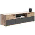 Lowboard Mason ca. 194x53x47 cm Eiche/Grau