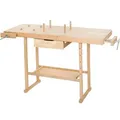 tectake Holzwerkbank, Braun, Holz, 50x87x137 cm, Freizeit, Heimwerken, Werkstatt, Werkbänke