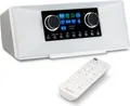 MEDION P85333 Internetradio mit DAB+ (WLAN, UKW, Spotify Connect, Amazon Music, USB, Kopfhörer-Anschluss, AUX, Stereo Line-Out Cinch, Sleep Timer) weiß