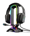 THE G-LAB K-Stand Radon Gaming Kopfhörer Stander - RGB-Hintergrundbeleuchtung, USB-Hub 2 x 2,0, rutschfeste Basis - Universalhalterung für Gamer-Kopfhörer - PC PS4 PS5 Xbox (Schwarz)