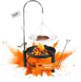 Holzkohlegrill mit stabiler Feuerschale, Schwenkgrill mit höhenverstellbarem Grillrost