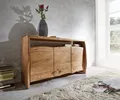 DELIFE Sideboard Live-Edge 145 cm Akazie Natur 3 Türen