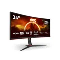 AOC Gaming CU34G2XP - 34 Zoll WQHD Curved Monitor, 180 Hz, FreeSync Prem., HDR400 (3440x1440, 1ms GtG, HDMI, DisplayPort, USB Hub) schwarz-rot