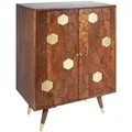 riess-ambiente Barschrank, Braun, Gold, Holz, Holz, 75x96x46 cm, Esszimmer, Barmöbel, Barschränke & Theken