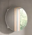 xonox.home Badezimmerspiegelschrank Spiegelschrank rund Riff, weiß, ohne Beleuchtung (1-St) Badezimmerspiegelschrank