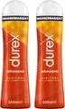 Durex Gleitgel Wärmend - Gleitmittel auf Wasserbasis für Sex, wärmende Effekte & angenehme Gleitfähigkeit – Kondomgeeignet 200 ml (2 x 100 ml)