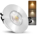 linovum inovum ISASO Einbaustrahler LED rund flach gebürstet silber IP65 - inkl. 4W Modul wechselbare Lichtfarbe Für Außen & Innen