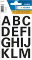 Buchstaben Aufkleber Schwarz, 30 Stück, Schriftgröße 25 mm, selbstklebend, wa...
