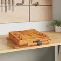 Vidaxx Tischwerkbank mit Schraubstock 52x44x9,5 cm massives Akazi