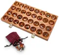 LOGOPLAY Spiel Hus Samena mit Metallverschlüssen Gold, Gesellschaftsspiel, Hus Spiel mit Metallverschlüssen Gold für 2 Spieler Bao Kalaha mit
