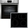Neff EDX40 N30/N50 Einbauherdset mit Elektrokochfeld (E1CCD2AN3 + M13R42N2), 60 cm breit, 71 L, 7 Heizarten, Edelstahl