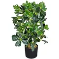Decovego Schefflera Kunstpflanze, künstliche Strahlenaralie 60 cm, Robustes Kunststoffmaterial, für Innenbereiche, Pflegeleichte Deko