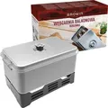 Tischräucherofen Edelstahl Räucherofen Smoker mit Thermometer x2 Brenner BROWIN - Silber
