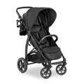hauck Rapid 4D Air, Schwarz - Kinderwagen mit Luftreifen hinten & Gummiräder vorne ab Geburt bis 22 kg - mit Liegefunktion, UPF 50+, Schnell Klappbar, Becherhalter, Höhenverstellbar