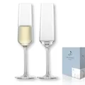 Zwiesel Glas Sektglas Pure (2-er Set), anmutige Champagner Gläser mit Moussierpunkt, spülmaschinenfeste Tritan®-Kristallgläser, Made in Germany (Art.-Nr. 122316)