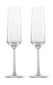 Zwiesel Glas Sektglas Sektglas mit Moussierpunkt 2er-Set Pure, Glas