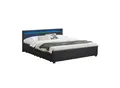 Juskys Polsterbett Lyon 180x200 cm mit Lattenrost, Bettkasten & LED Beleuchtung - schwarz