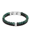Fossil Armband Herren Beads Multi Strand Leder Edelstahl JF04854040