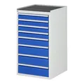 Rau Schubladenschrank m. Anti-Rutsch-Matte 8 Schubl.-L 4x90 1x120 3x150mm