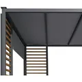 Blumfeldt Valence Gazebo 3x3 m UV50+ wasserabweisend LED-Solar-Beleuchtung Solar-Panel Dunkelgrau