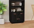 vidaXL Highboard Schwarz 67x40x108,5 cm Massivholz Kiefer
