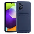 CoolGadget für Samsung Galaxy A52 / A52 5G / A52S 5G Card Case, Schutzhülle mit Kartenfach & TPU Stoßschutz und Microfaserfutter, kompatibel mit Samsung Galaxy A52 / A52 5G / A52S 5G (6,5 Zoll), Blau