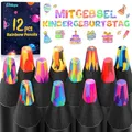 Elidepe Mitgebsel Kindergeburtstag, 12 Regenbogenstift Stifte Kinder, Buntstifte Kinder, Geschenke für Mädchen 5-12 Jahre, Basteln Mädchen 8 Jahre, Give Aways Kindergeburtstag, Schultüte Füllung