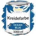 Creative Deco Kreidefarbe Kreidefarbe für Möbel Möbelfarbe Landhaus Vintage Matt Abwaschbar, auf Wasserbasis, Wisch-Effekt Gradient-Effekt möglich blau