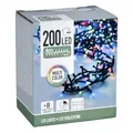 LED Lichterkette bunt mit 8 Leuchtfunktionen - 200 LED auf 4m - Weihnachts Beleuchtung mit Speicherchip - Garten Advent Winter Deko Licht für Innen und Außen