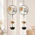 Formano 2er-Set Fensterdeko Gingko-Blatt schwarz-gold aus Metall-559142