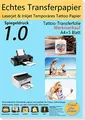 TransOurDream A4X5 Sets Inkjet/Laser Tattoo Papier,Matt,Tattoo Folie Zum Bedrucken,Spiegeldruck,für Kerzen,Tattoo Temporäres,Decal Papier für Tintenstrahldrucker/Laserdrucker,Tattoo Tranferfolie