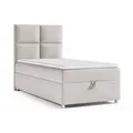 Best for Home Boxspringbett mit Bettkasten Trinity K2 Single Bonell-Matratze inkl. 7 cm Topper (Einzelbett, Hotelbett, Polsterbett gepolstertes Kopfteil, Jugendbett, Kinderbett versch. Größen, 70x200 80x200 90x200 100x200 cm), verschiedene Liefermöglichkeiten, Handwerksqualität beige 100 cm x 200 cm