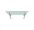 BuyLando Shop - [Modell - Milchglas] - Glasvordach - VSG Glas - inkl. Edelstahlhalter - Variationen (V-Form - Halter, 150x90cm)