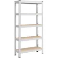 Boxxx Schwerlastregal Songmics, Silber, Hellbraun, Metall, Holzwerkstoff, 75x150x30 cm, Freizeit, Heimwerken, Werkstatt, Schwerlastregale