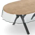 ANRO Transparente Tischdecke Schutzdecke Glasklar Durchsichtig Klarsichtfolie - Marta - 0,3mm Oval 280x140cm Farbe Schwarz