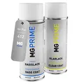 MG PRIME Autolack Sprühdosen Set für Fiat 412 Blu Dark Mica Metallic Basislack Klarlack Spraydose 400ml