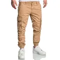 REPUBLIX Cargohose Luke Herren Cargo Jogger Chino Hose Jeans beige|braun W33