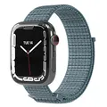 EAZY CASE Ersatzarmband kompatibel mit Apple Watch 42mm 44mm 45mm 46mm 49mm verstellbares Wechselarmband aus Nylon Loop für Apple Watch Serie 9 8 7 6 5 4 3 2 1 SE Ultra für Damen Herren Stahl Blau