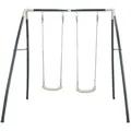 Schaukel axi, Anthrazit, Weiß, Metall, Kunststoff, 210x217x210 cm, Fsc, EN 71, witterungsbeständig, einfache Handhabung und Montage, Outdoor Spielzeug, Schaukeln