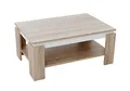 Hela Tische, Couchtisch Sofatisch Tim, Holzwerkstoff melaminbeschichtet, farbiger Tischkranz, Sonoma/Weiß, große Ablage, 90x60x41cm