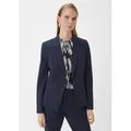 Comma Blusenblazer Taillierter Blazer aus Viskosemix Ziernaht blau 42