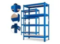 MASKO® 2er-Set Lagerregal Schwerlastregal, Kellerregal, verstellbare Ablagen, MDF-Platten Regal aus Metall, Steckregal, Werkstattregal, Keller, Garage
