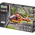 Revell Modellbausatz EC135 Air-Glaciers - Rettungshubschrauber mit Cockpit und Fenestron-Rotor - Beweglicher Hauptrotor - Authentische Abziehbilder für präzise Nachbildung