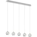 Lucande LED Pendelleuchte Hayley 9624457 Modern in Transparent aus Glas 5-flammig Wohnzimmerleuchte