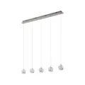 Lucande LED Esstisch Pendelleuchte Glas chrom, Hängeleuchte Esszimmer 5x 5W Hängelampe Wohnzimmer Esszimmerlampe Küchenlampe