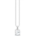 Kette mit Anhänger THOMAS SABO "pinker Stein, weißer Stein, KE1964-051-14-L45V, KE1964-051-9-L45V" Gr. 45, bunt (silberfarben, weiß), Halsketten, Damen, 45, Silber 925 (Sterlingsilber), mit Zirkonia (synth.)